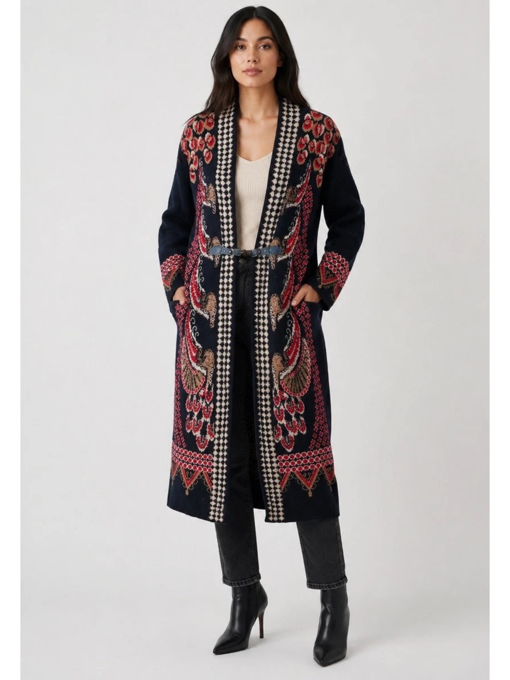 Sweater cardigan duster coat